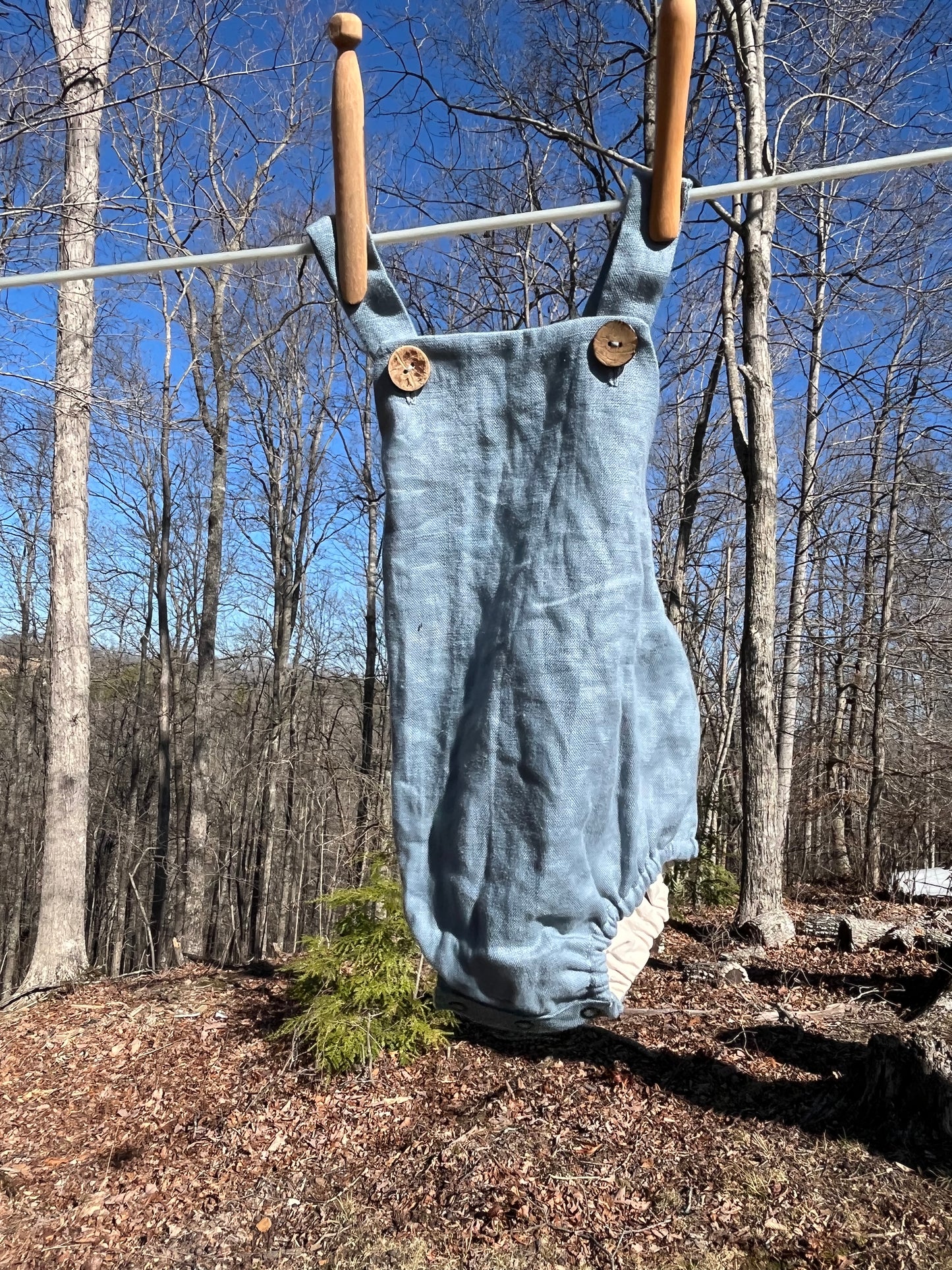Linen Overall Baby Romper