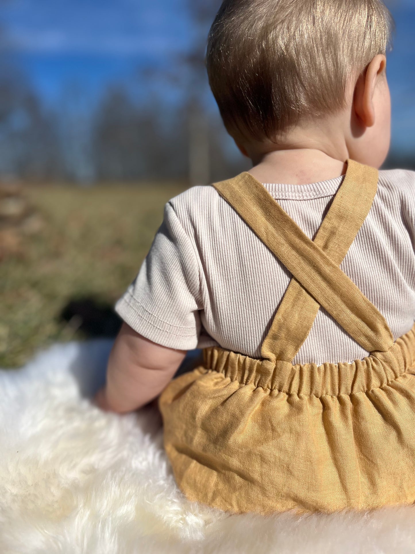 Linen Overall Baby Romper