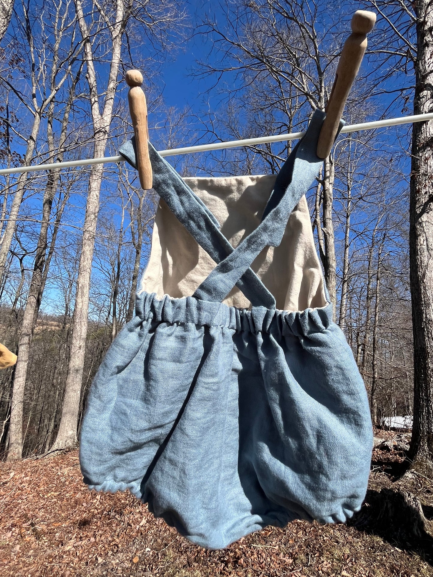 Linen Overall Baby Romper