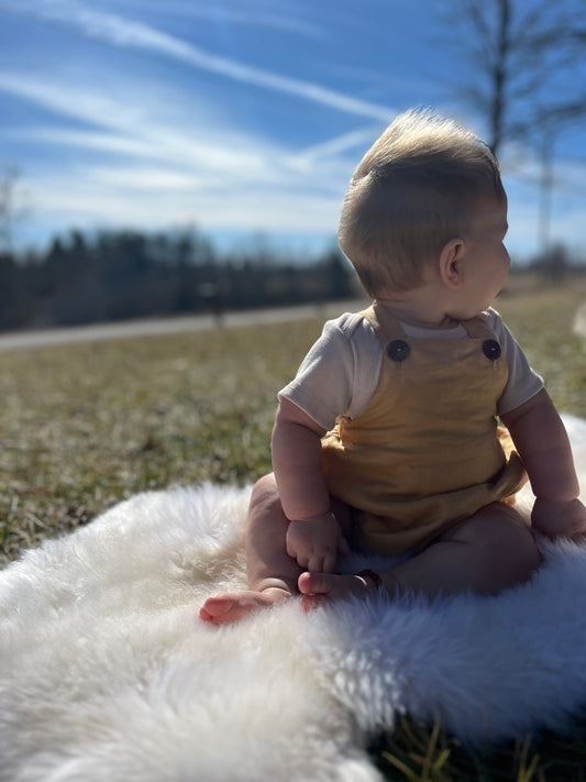 Linen Overall Baby Romper