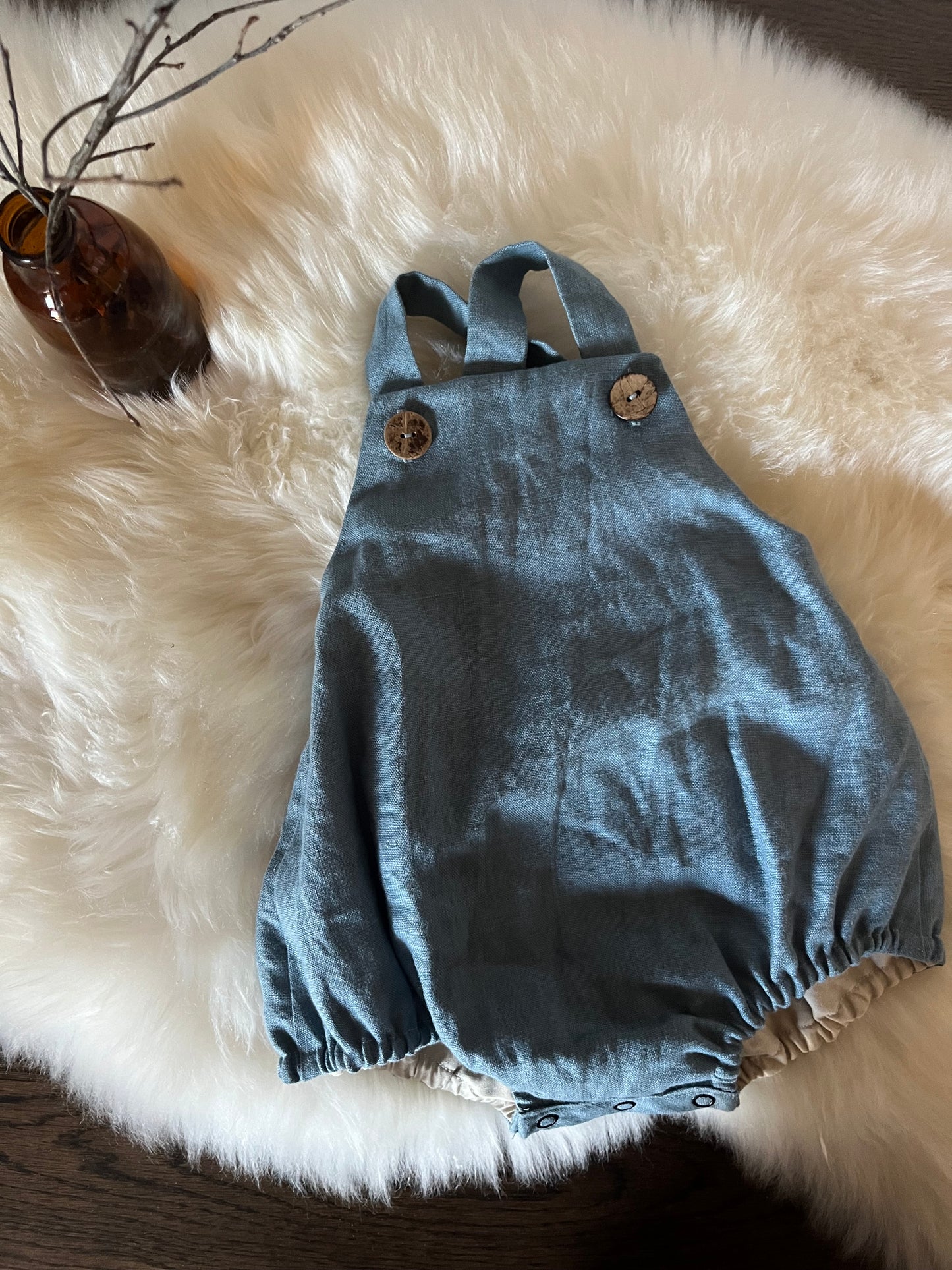 Linen Overall Baby Romper
